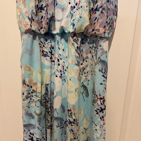 Adrianna Papell Floral Mock Neck
Midi Dress, Light Blue Multi, Size: 2 - Picture 14 of 15
